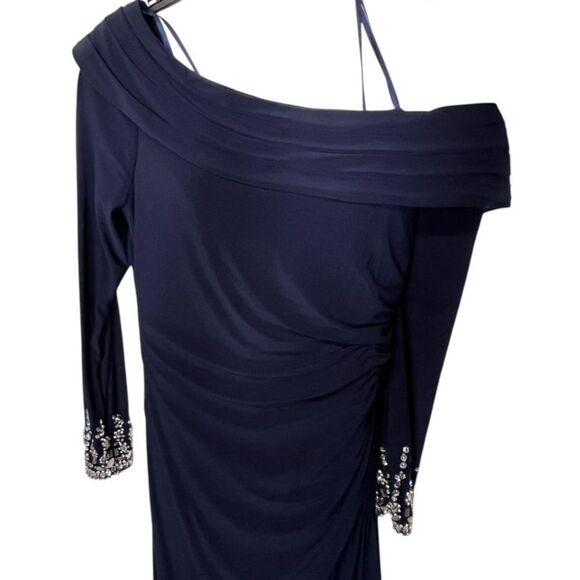 Mac Duggal Navy Long Sleeve Dress - Picture 6 of 12
